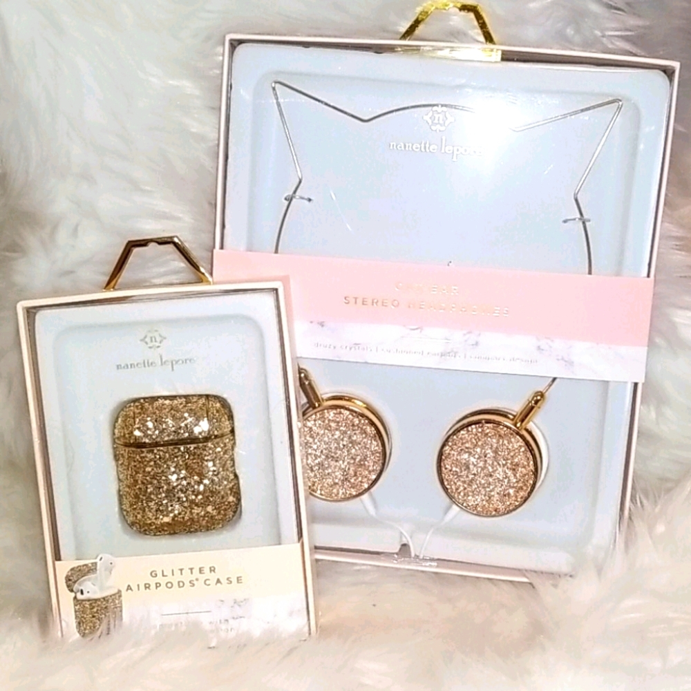 NANETTE LEPORE Glitter Airpod Case & Headset